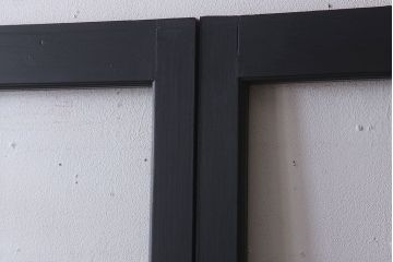 アンティーク　背が高いペイントガラス戸2枚セット