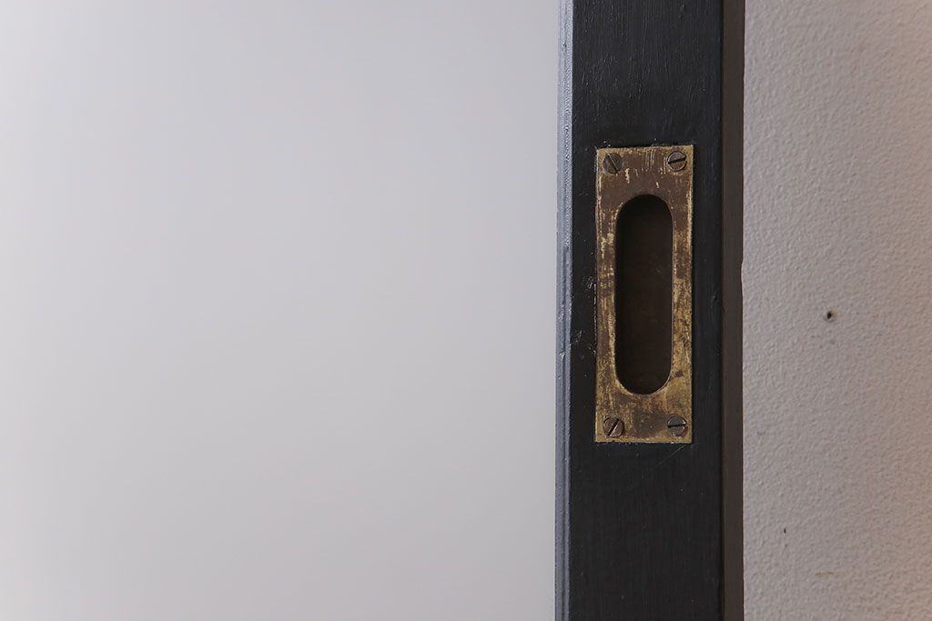 アンティーク　背が高いペイントガラス戸2枚セット