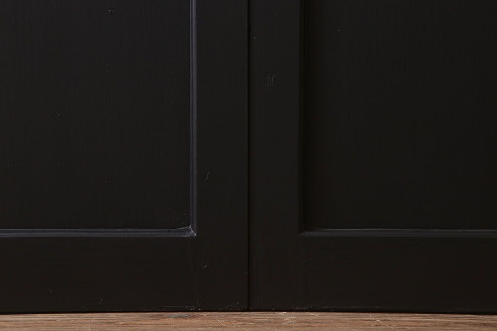 アンティーク　背が高いペイントガラス戸2枚セット