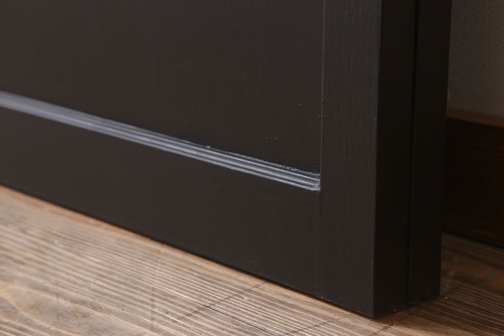 アンティーク　背が高いペイントガラス戸2枚セット