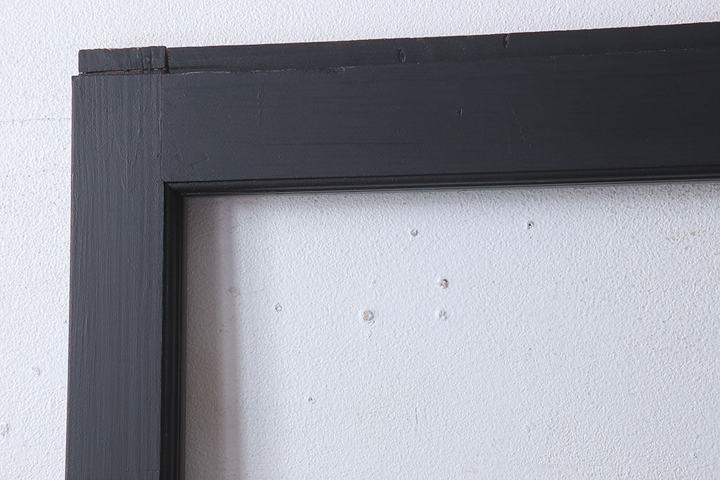 アンティーク　背が高いペイントガラス戸2枚セット