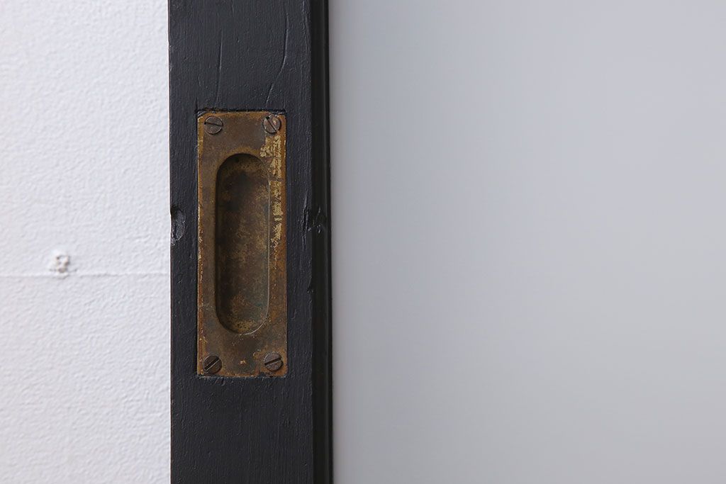 アンティーク　背が高いペイントガラス戸2枚セット