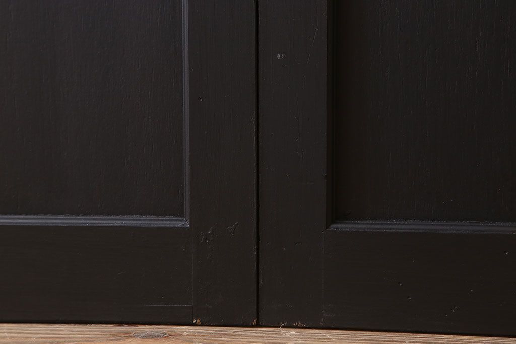 アンティーク　背が高いペイントガラス戸2枚セット