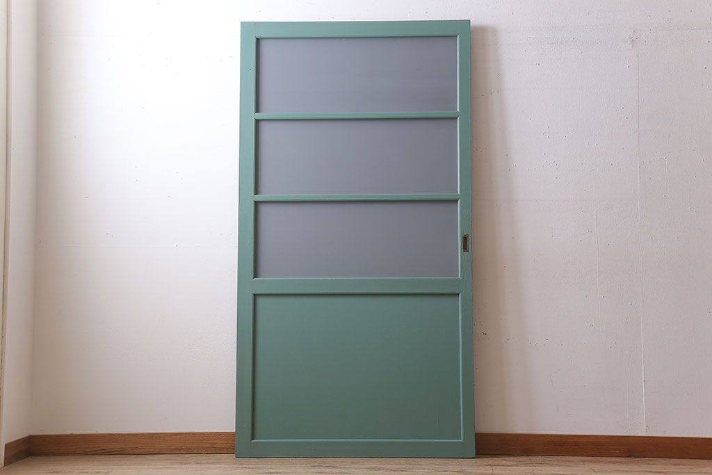 アンティーク　背が高いペイントガラス戸