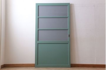 アンティーク　背が高いペイントガラス戸