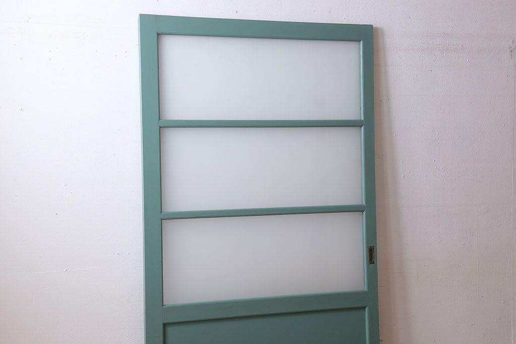 アンティーク　背が高いペイントガラス戸