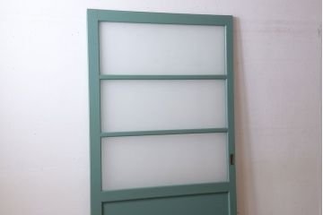 アンティーク　背が高いペイントガラス戸