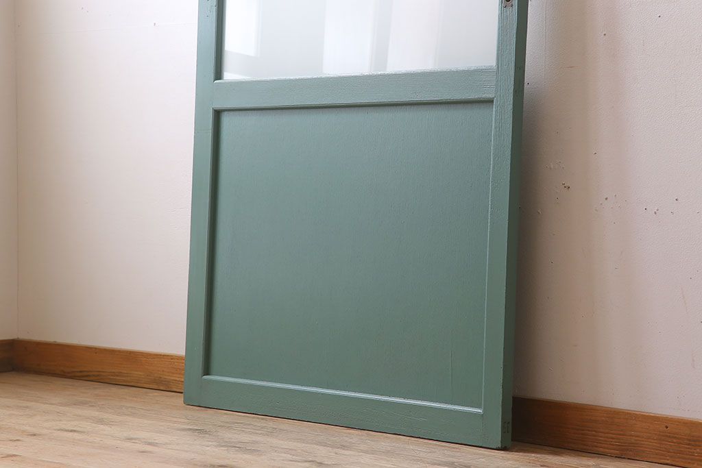 アンティーク　背が高いペイントガラス戸