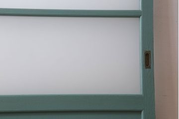 アンティーク　背が高いペイントガラス戸