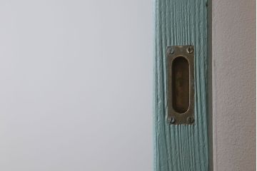 アンティーク　背が高いペイントガラス戸