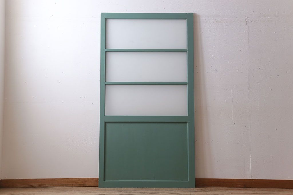 アンティーク　背が高いペイントガラス戸