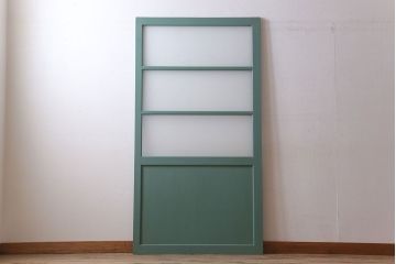 アンティーク　背が高いペイントガラス戸