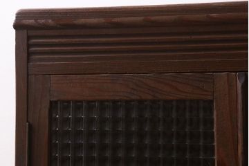 アンティーク家具　大正ロマン　チェッカーガラス入り!小さなアンティーク本箱(本棚)