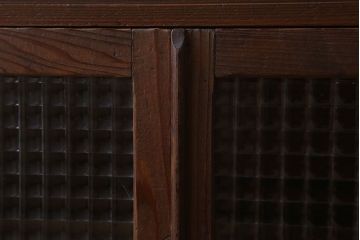 アンティーク家具　大正ロマン　チェッカーガラス入り!小さなアンティーク本箱(本棚)