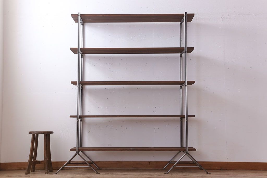 ラフジュオリジナル アイアンの薄型飾り棚【小】(陳列棚・アイアンラック)(3)