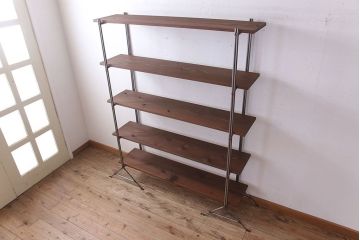 ラフジュオリジナル アイアンの薄型飾り棚【小】(陳列棚・アイアンラック)(3)