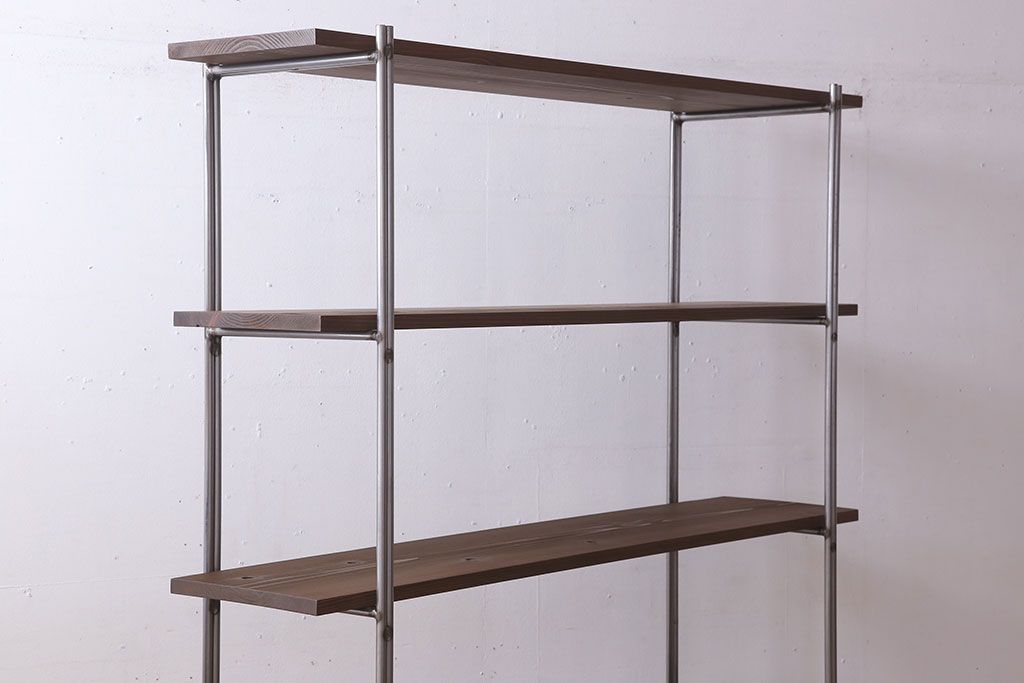 ラフジュオリジナル アイアンの薄型飾り棚【小】(陳列棚・アイアンラック)(3)