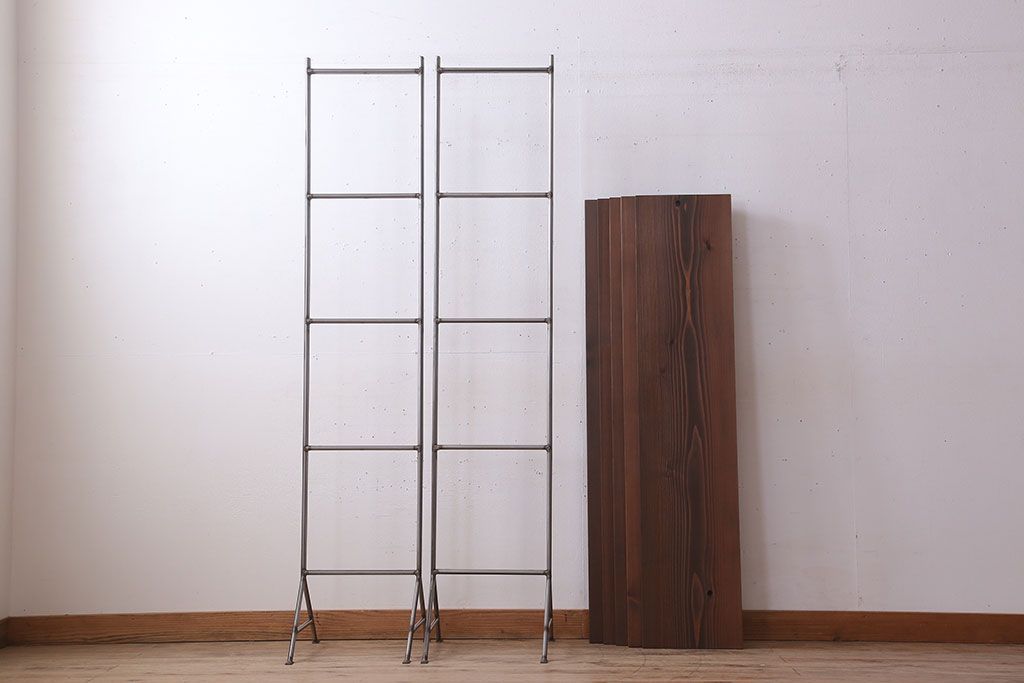 ラフジュオリジナル アイアンの薄型飾り棚【小】(陳列棚・アイアンラック)(3)