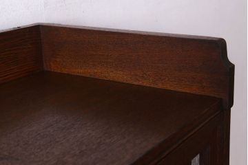 アンティーク家具　槐(エンジュ)材　和製アンティーク　色ガラス　高級品　脚付き　五段重ね収納棚