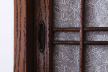 アンティーク家具　槐(エンジュ)材　和製アンティーク　色ガラス　高級品　脚付き　五段重ね収納棚