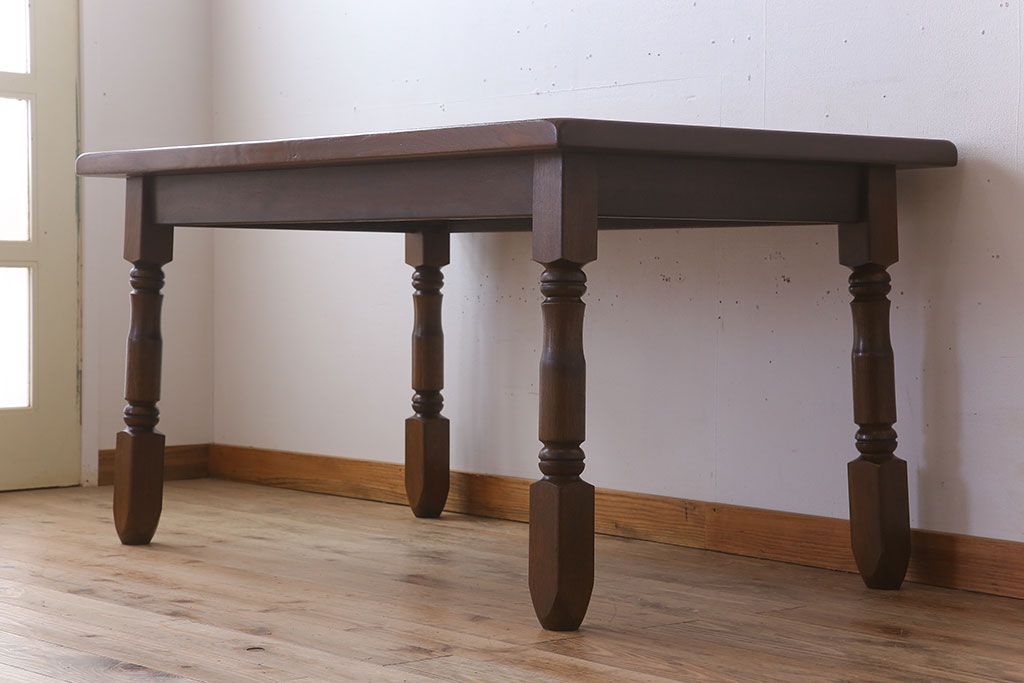 中古　オーク　無垢材　ダイニングテーブル