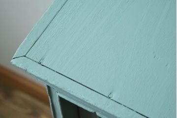 アンティーク家具　オリーブグリーンペイントの小さな収納棚