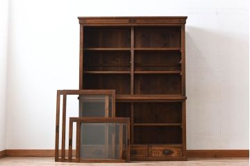 アンティーク家具　大正ロマン　象嵌入り!栓材製重ね収納棚