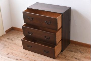 アンティーク家具　前面檜材　シンプルなアンティーク衣装箪笥(チェスト)