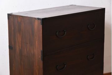 アンティーク家具　前面檜材　シンプルなアンティーク衣装箪笥(チェスト)