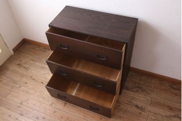 アンティーク家具　前面檜材　シンプルなアンティーク衣装箪笥