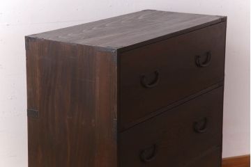 アンティーク家具　前面檜材　シンプルなアンティーク衣装箪笥