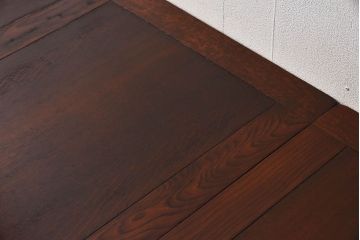 ヴィンテージ家具　イギリスビンテージ　オーク材!ブルボーズレッグのエクステンションダイニングテーブル