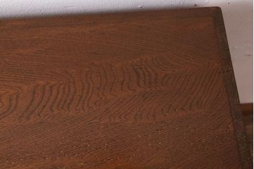 アンティーク家具　古い栓材製のシンプルなアンティーク薄型片袖机