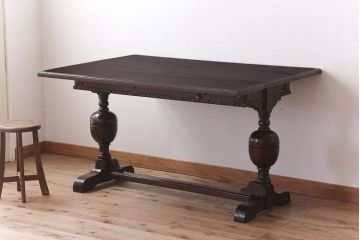 アンティーク家具　イギリスアンティーク　オーク材製ドローリーフテーブル