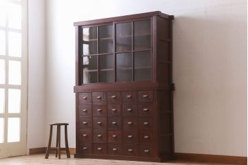 アンティーク家具　和製アンティーク　檜材製　古い木製の薬箪笥