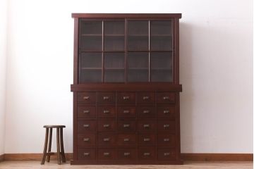 アンティーク家具　和製アンティーク　檜材製　古い木製の薬箪笥