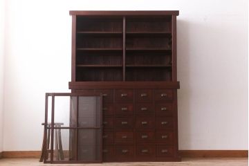 アンティーク家具　和製アンティーク　檜材製　古い木製の薬箪笥