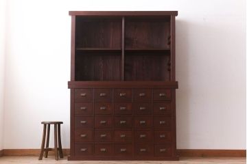 アンティーク家具　和製アンティーク　檜材製　古い木製の薬箪笥