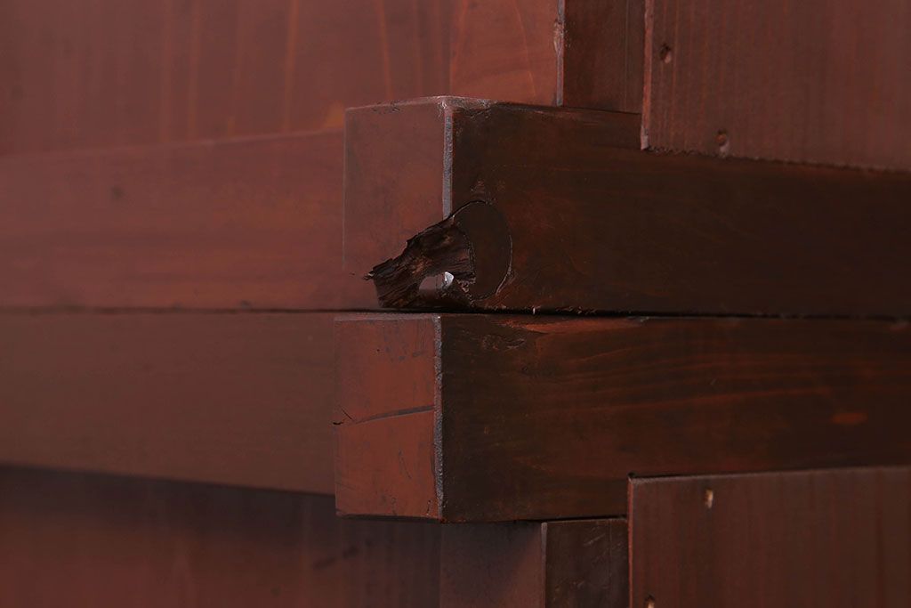 アンティーク家具　和製アンティーク　檜材製　古い木製の薬箪笥