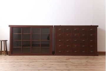 アンティーク家具　和製アンティーク　檜材製　古い木製の薬箪笥