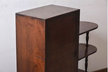 レトロ家具　昭和レトロ　飾り棚付き!アンティーク収納棚