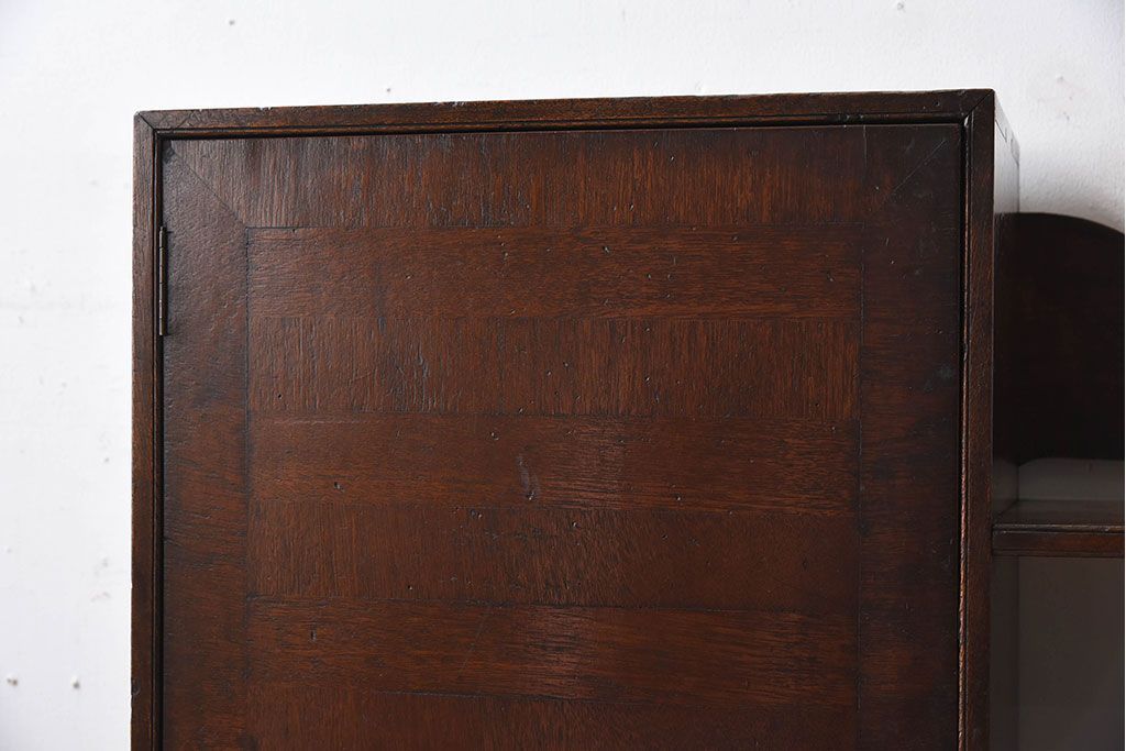 レトロ家具　昭和レトロ　飾り棚付き!アンティーク収納棚