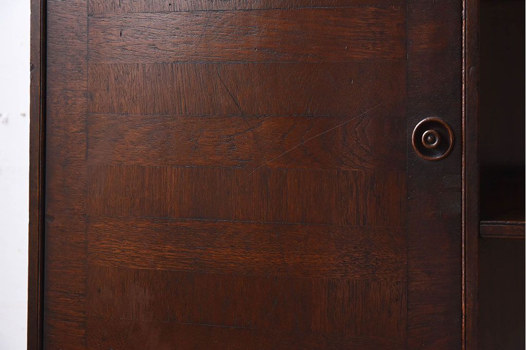 レトロ家具　昭和レトロ　飾り棚付き!アンティーク収納棚