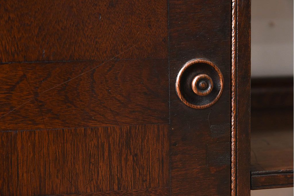 レトロ家具　昭和レトロ　飾り棚付き!アンティーク収納棚