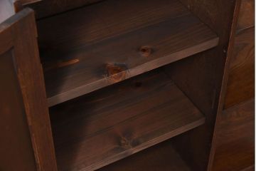 レトロ家具　昭和レトロ　飾り棚付き!アンティーク収納棚