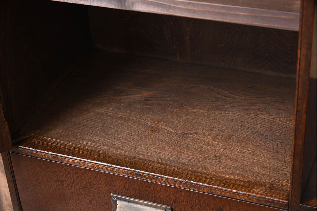 レトロ家具　昭和レトロ　飾り棚付き!アンティーク収納棚