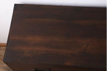 アンティーク家具　前面檜材　シンプルなアンティーク衣装箪笥(チェスト)(2)