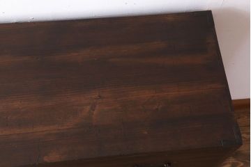 アンティーク家具　前面檜材　シンプルなアンティーク衣装箪笥(チェスト)(2)