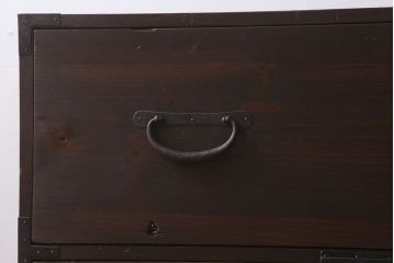 アンティーク家具　前面檜材　シンプルなアンティーク衣装箪笥(チェスト)(2)