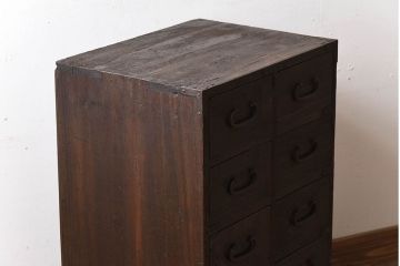 アンティーク家具　総桐材　金具付き!アンティーク縦型小引き出し